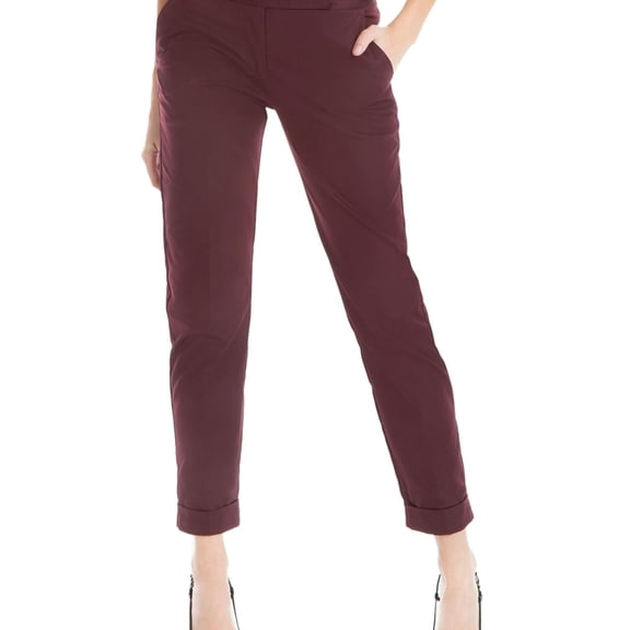Max Studio London Womens Roxanne Casual Cropped Pants, Purple, 4