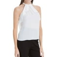 thumbnail image 1 of Max Studio London Womens Ruffle Knit Blouse, White, X-Small, 1 of 2