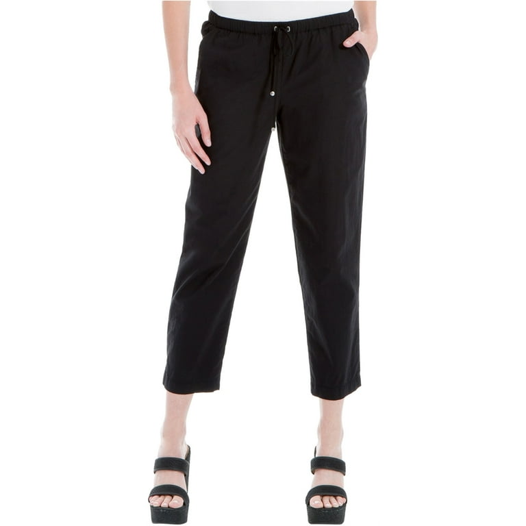 Max Studio London Womens Track Casual Cropped Pants, Black, Small -  Walmart.com