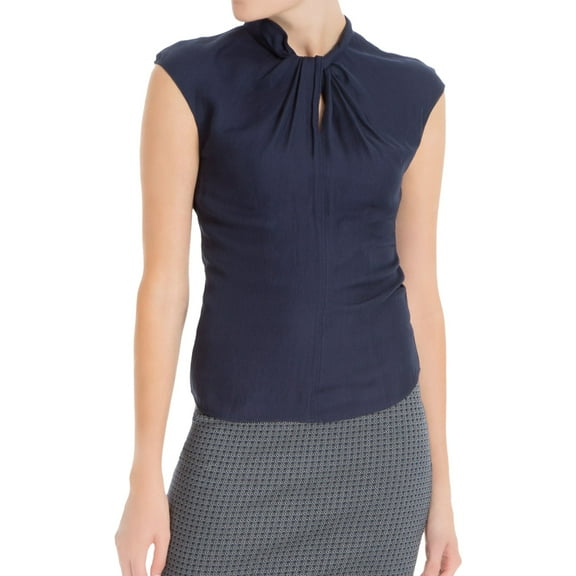Max Studio London Womens Twisted Knit Blouse, Blue, X-Small
