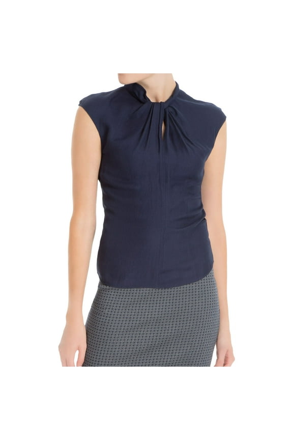 London Womens Twisted Knit Blouse, Blue, X-Small