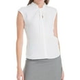 thumbnail image 1 of Max Studio London Womens Twisted-Neck Sleeveless Blouse Top, White, X-Large, 1 of 2