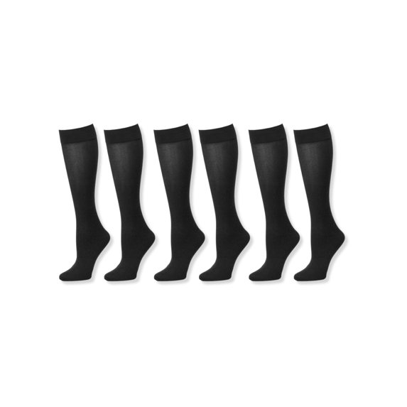 Max Studio Women's Black Trouser Socks, 6-Pack, Size 4-10