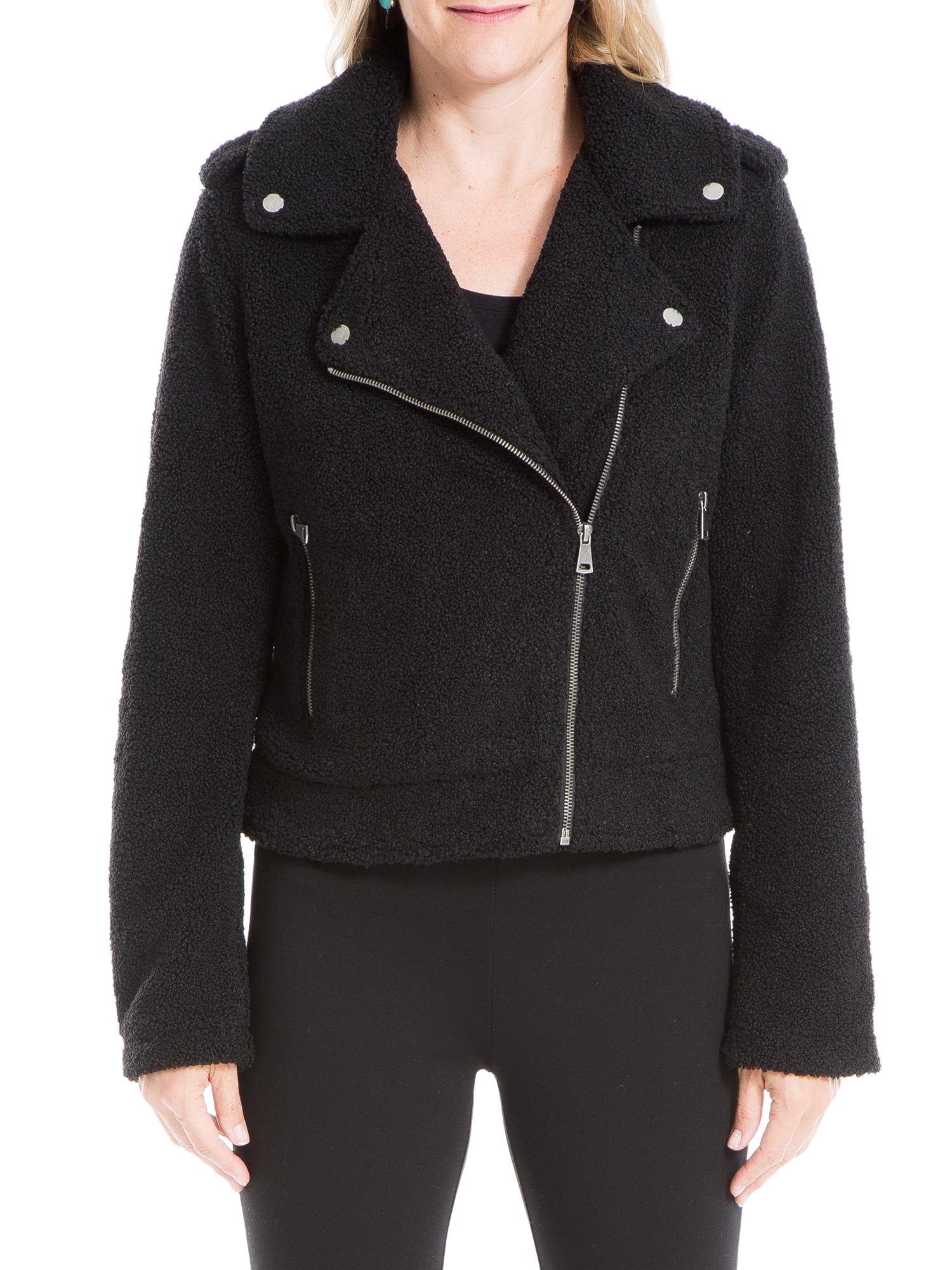 Max Studio Women s Faux Fur Cozy Moto Jacket