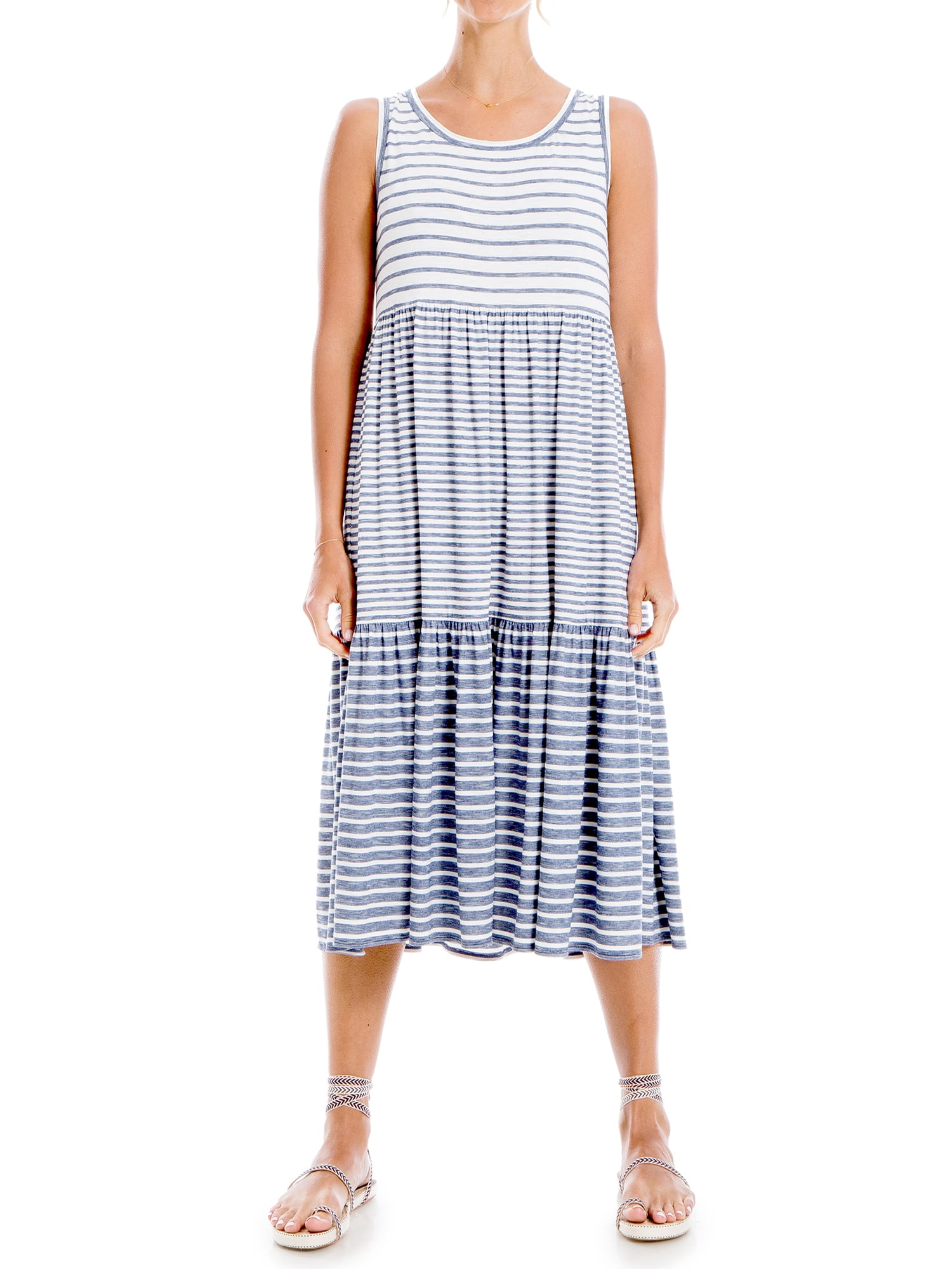 Max Studio Women's Sleeveless Midi Empire Jersey Dress - Walmart.com