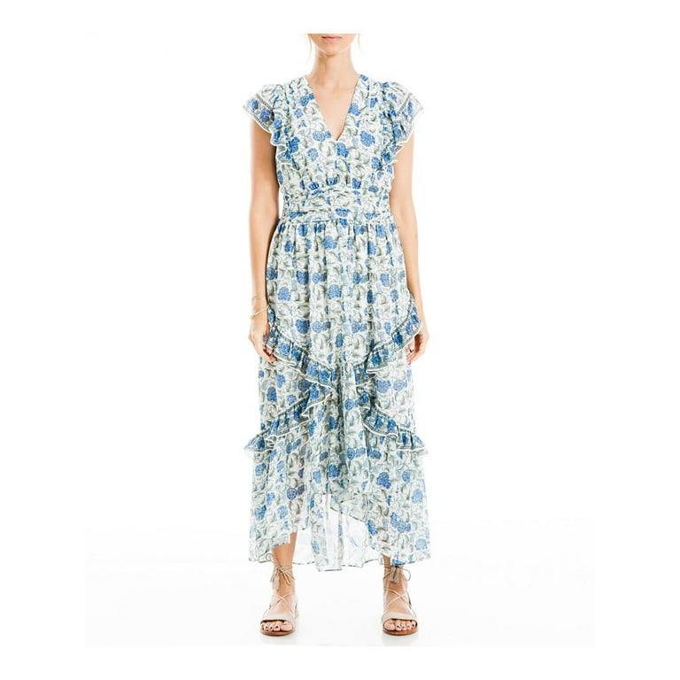 Max Studio Womens Floral Ruffle Midi Dress Walmart