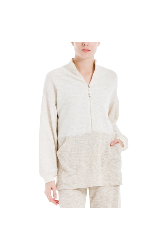 Womens Heathered 1/2 Zip Pullover Sweater