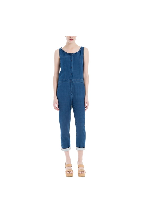 London Womens Denim Jumpsuit, Blue, 8