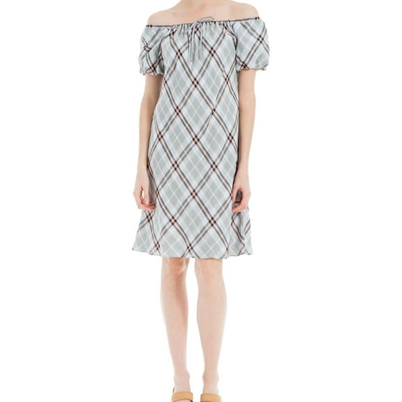 Max Studio London Womens Off The Shoulder Shift Dress, Grey, X-Small