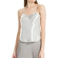 thumbnail image 1 of MAX STUDIO $58 Womens New 1227 Silver Satin Spaghetti Strap Tank Top XS B+B, 1 of 2
