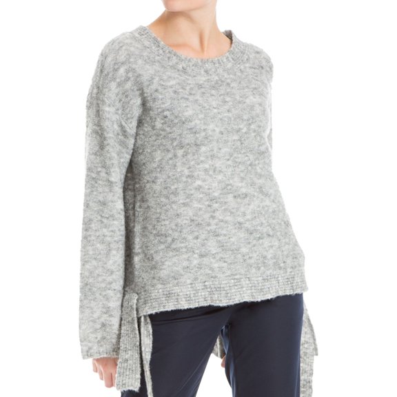 Max Studio London Womens Side-Tie Melange Knit Sweater, Grey, Medium