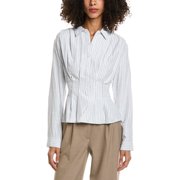 Max Studio womens 3/4-Sleeve Pleat Blouse, s, Blue