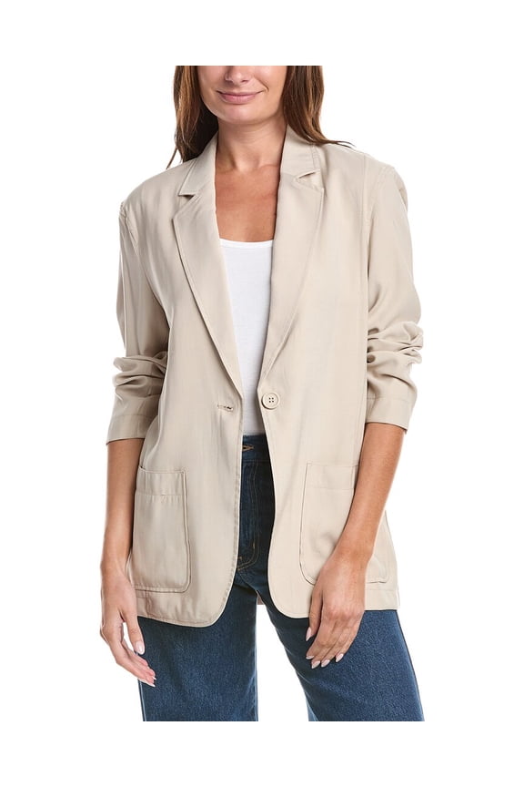 womens  Brush Twill Blazer, xs, Gray