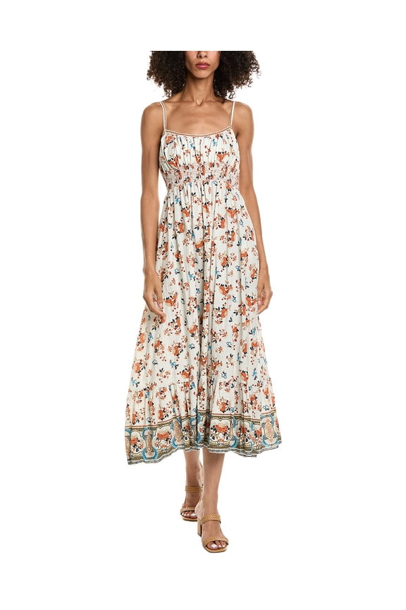 womens Double Spaghetti Strap Midi Dress, XL, White