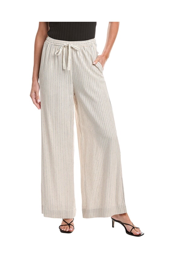 womens Drawstring Linen-Blend Pant, xs