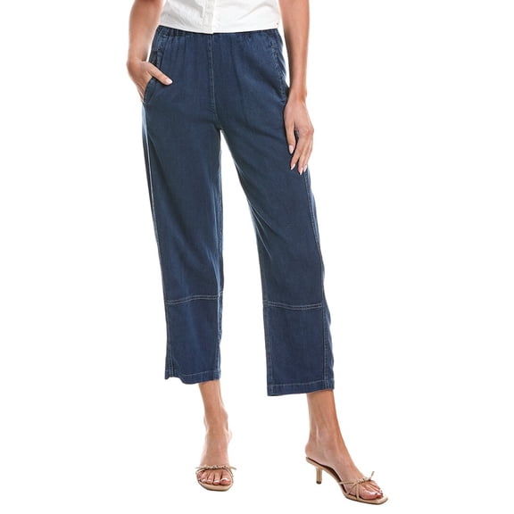 Max Studio womens Elastic Waist Barrel Leg Pant, XL, Blue