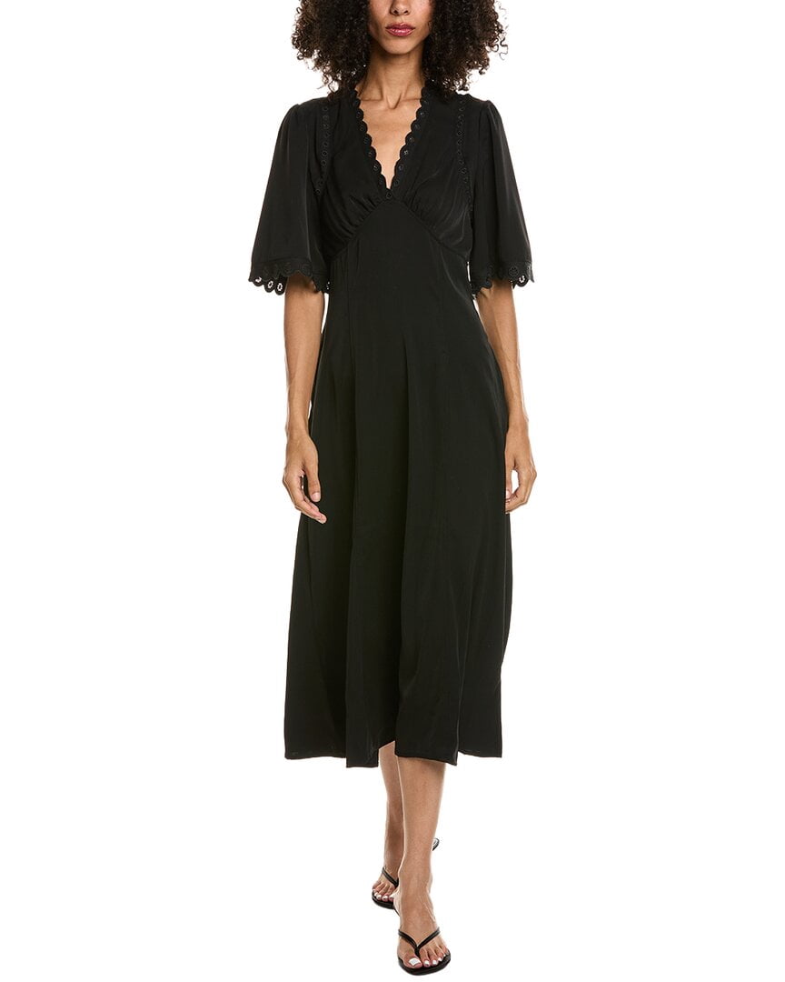 max studio black dress womens Elbow Sleeve Scallop Midi Dress, s, Color:2 Princess flattering dimension through the Junior Strapless Short Prom Dresses 80's 90s Bridesmaid Dresses