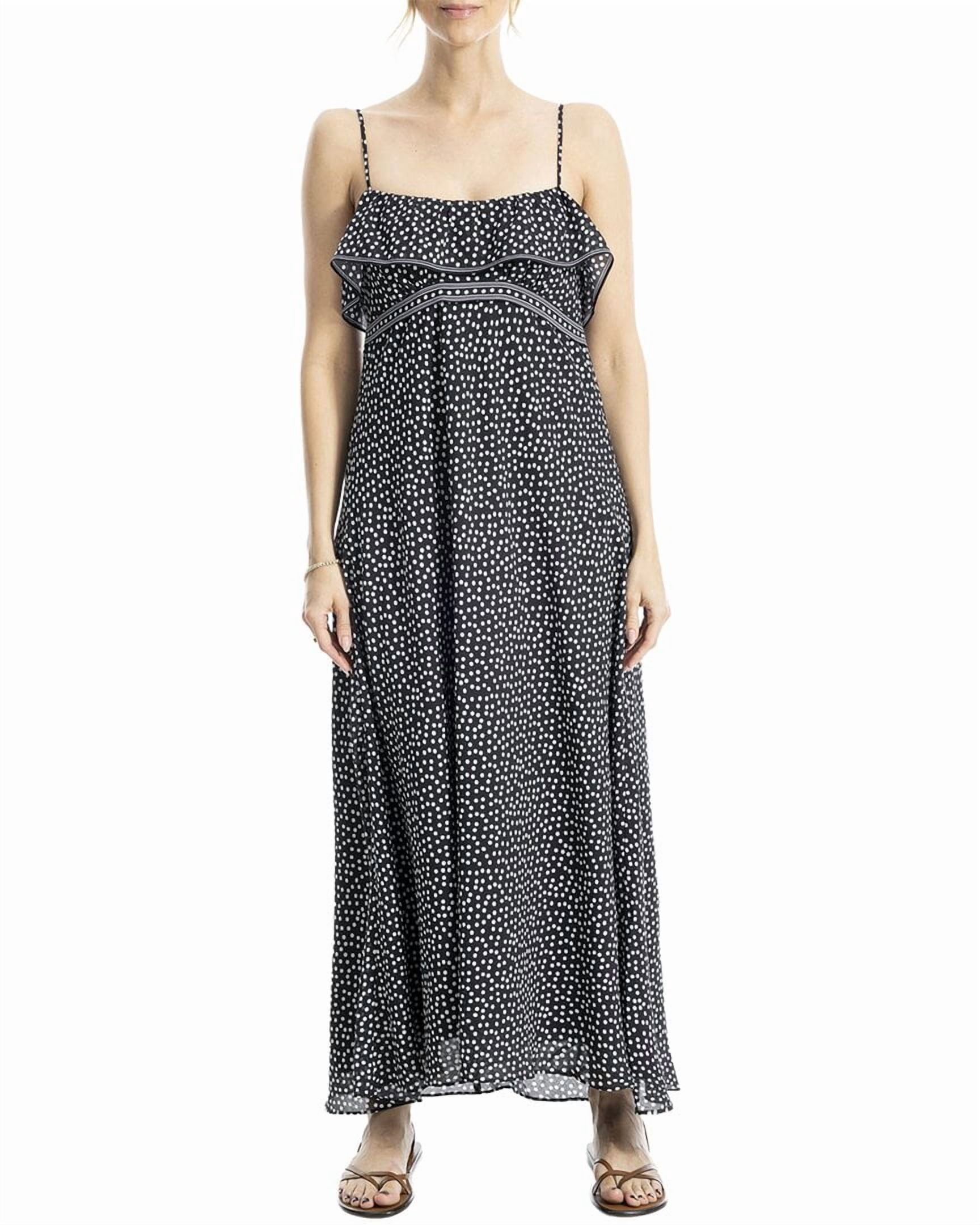 max studio black dress Max Studio womens Elbow Sleeve Scallop Midi Dress, XL, Black