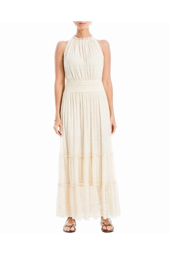 womens  Halter Maxi Dress, l, White