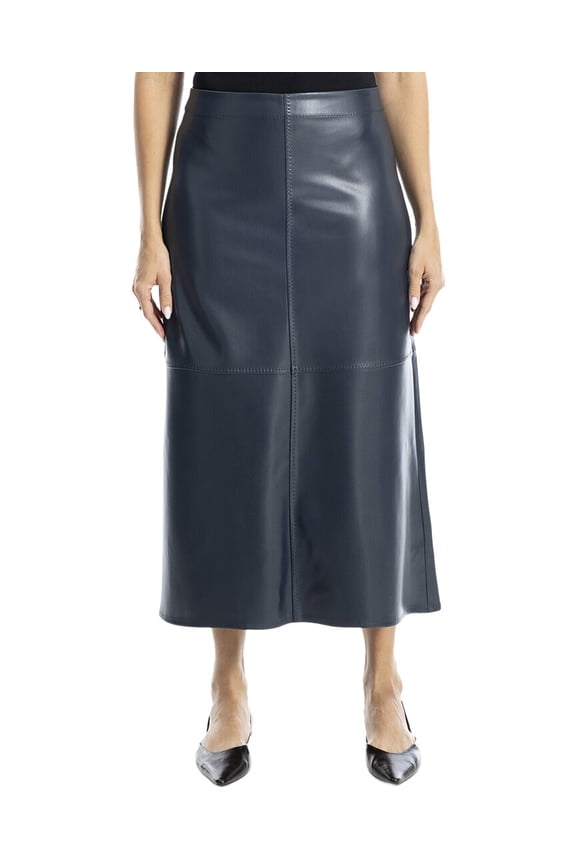womens  Leatherette A-Line Skirt, m, Blue