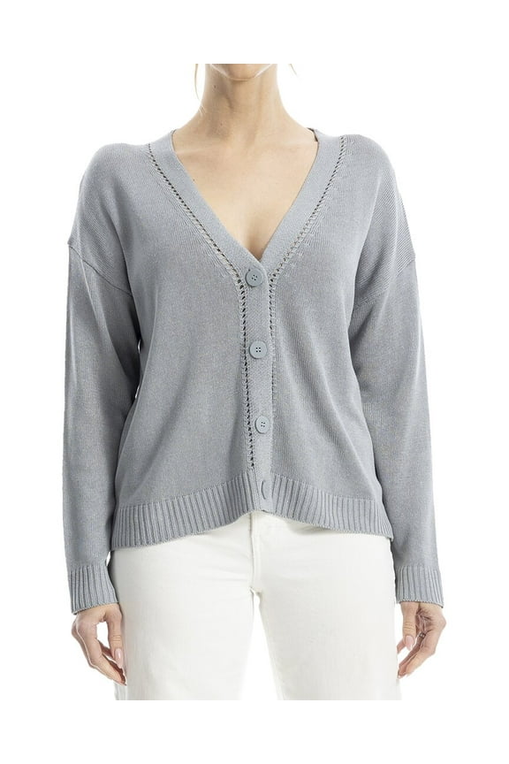 womens  Linen-Blend Cardigan, l