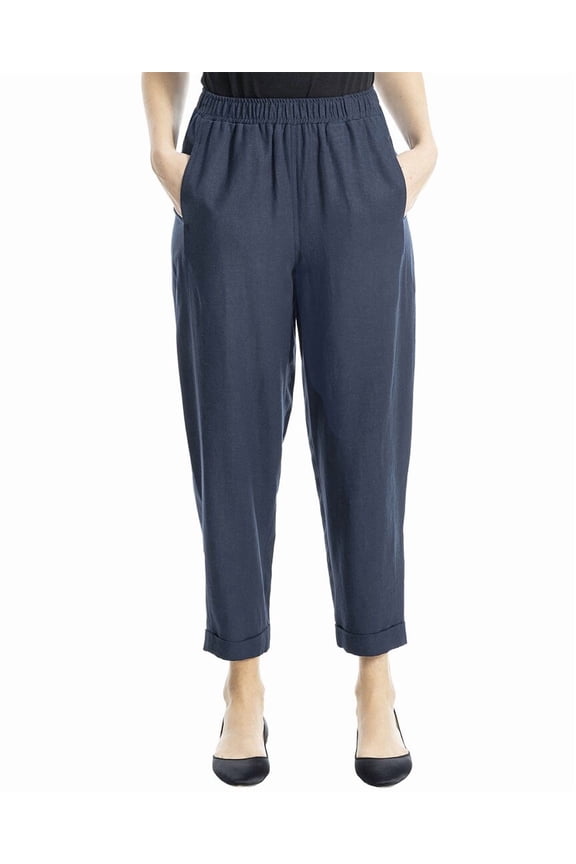 womens  Linen-Blend Pant, s, Blue