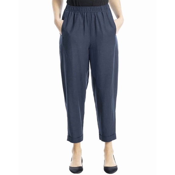 Max Studio womens Linen-Blend Pant, xs, Blue