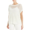 thumbnail image 1 of Max Studio womens  Mesh Linen-Blend Sweater, l, White, 1 of 3