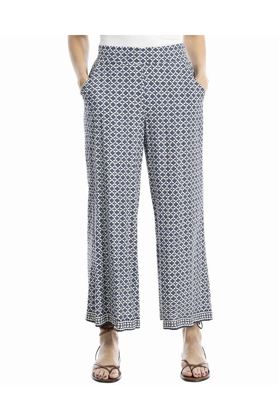 womens Pull-On Crop Wide Leg Pant, s, Blue