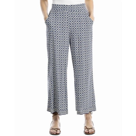 Max Studio womens Pull-On Crop Wide Leg Pant, xs, Blue