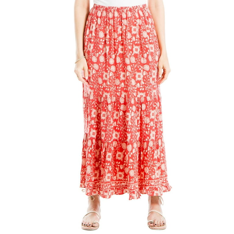Max studio tiered maxi skirt outlet