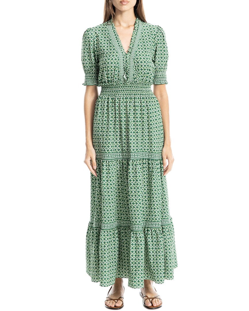 chinese dress ladies Max Studio Women's Short Sleeve V-Neck Maxi Dress, Green Med Trans Geo  Clover, Large at Amazon Women's Clothing store