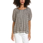 Max Studio womens Scoop Neck Puff Sleeve Blouse, m