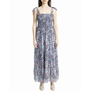 Max Studio womens Self Tie Smocked Bodice Maxi Dress, m, Blue