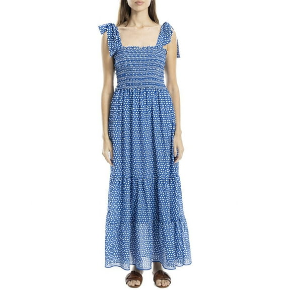 Max Studio womens  Self Tie Smocked Bodice Maxi Dress, m