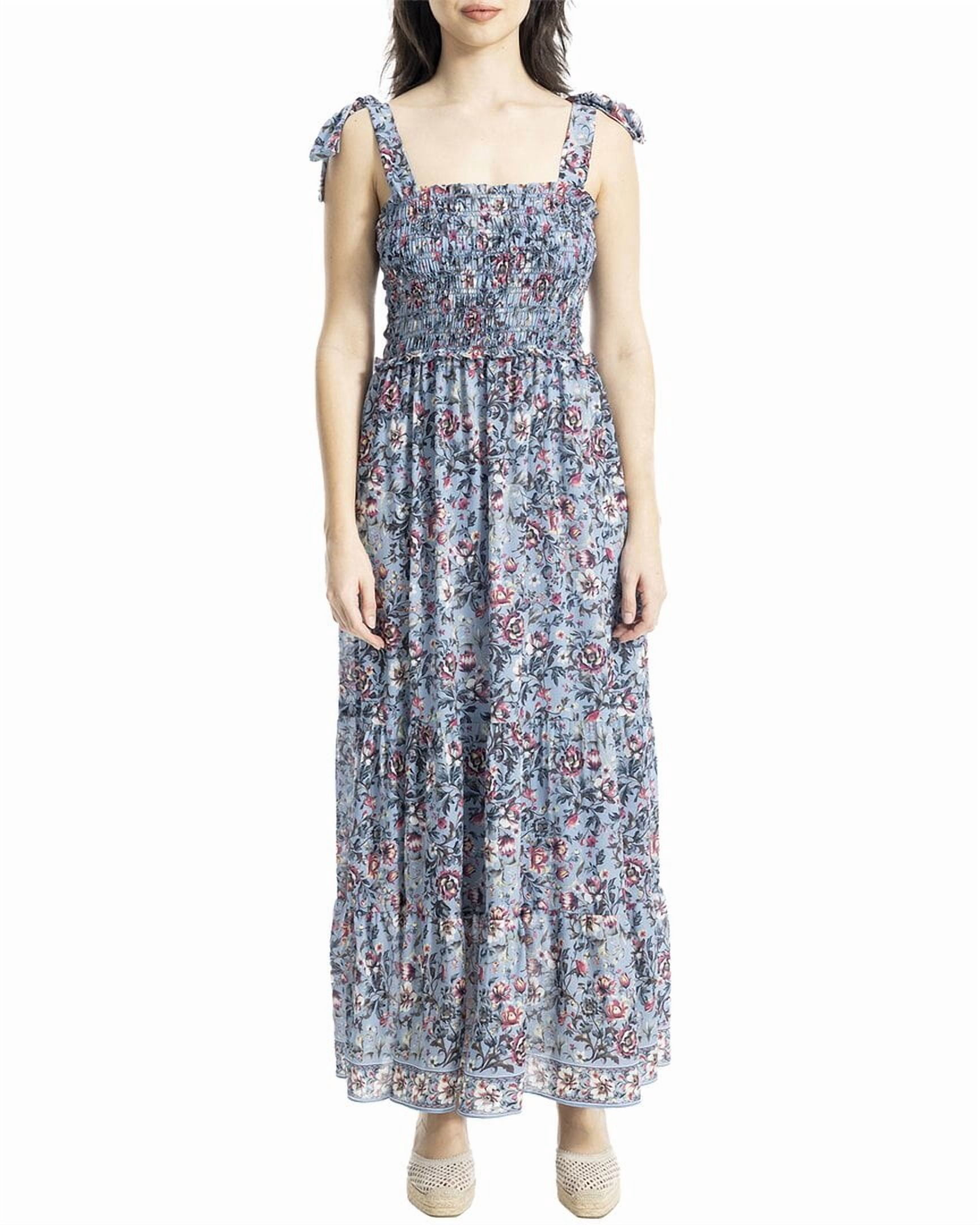 Max Studio Self Tie Smocked Bodice Maxi Dress Women’s