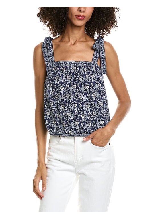 womens Sleeveless Bubble Hem Top, l, Navy