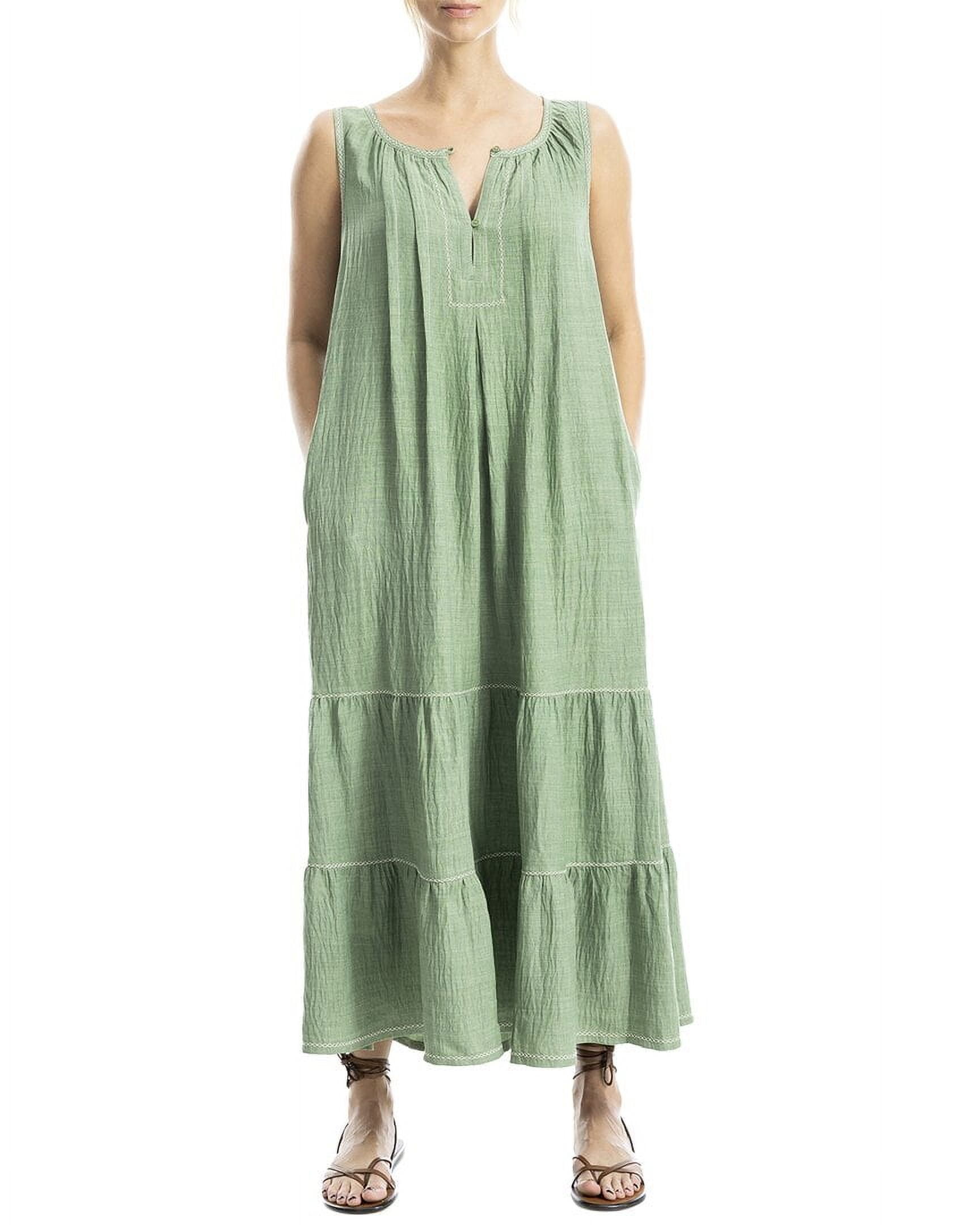 maxi dress with elastic bodice Smocked Elastic Maxi Dress Almond / Large
