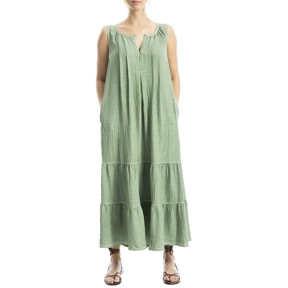 Max Studio womens Sleeveless Maxi Tiered Tank Dress, m