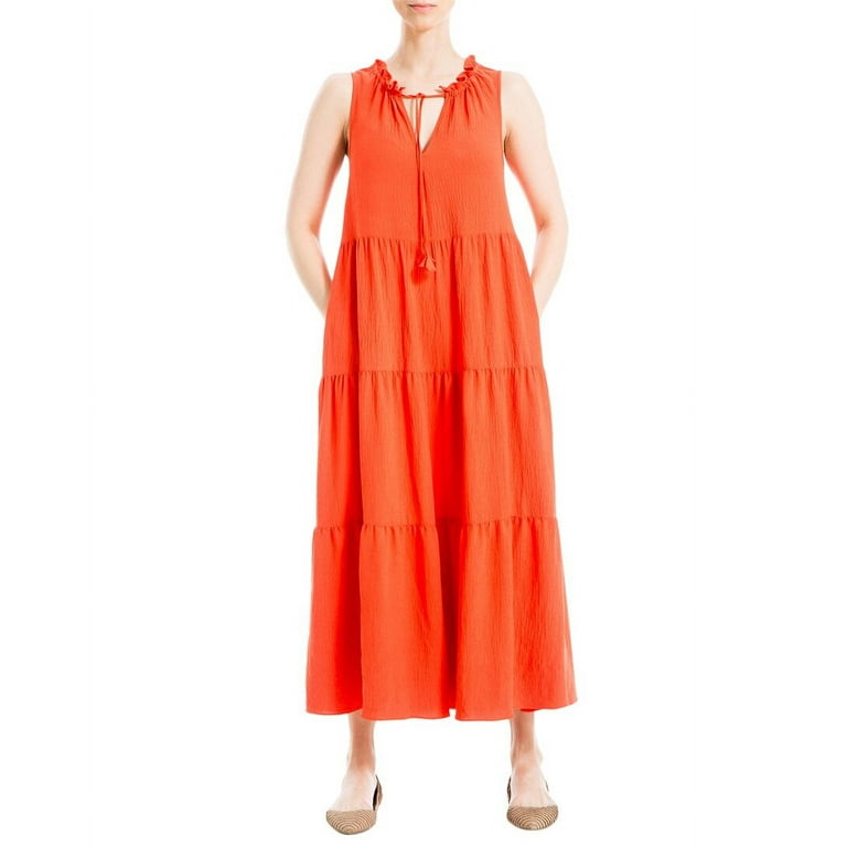Max Studio womens Sleeveless Tiered Maxi Dress xs