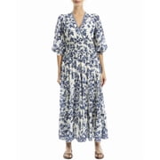 Max Studio womens Surplice Smocked Waist Maxi Dress, s, White