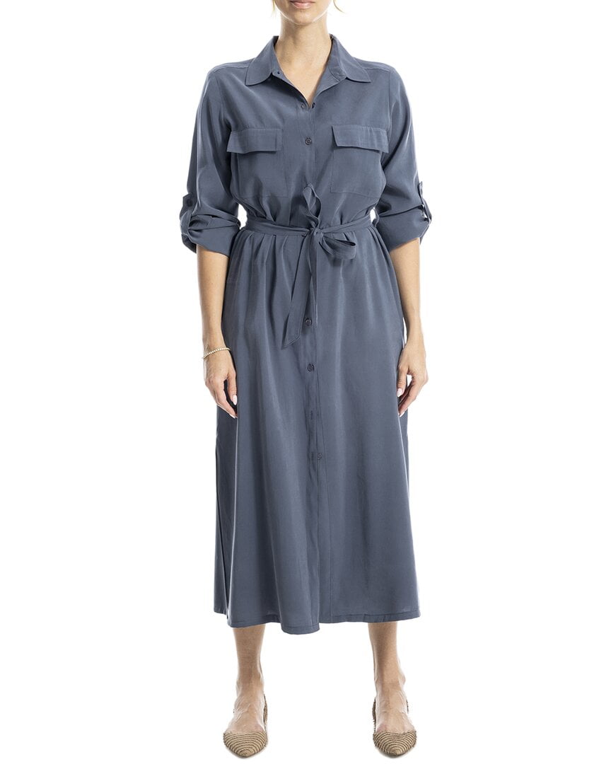 knee length dresses for ladies Stripe Sky Poplin Cupped Midi Dress main image 0