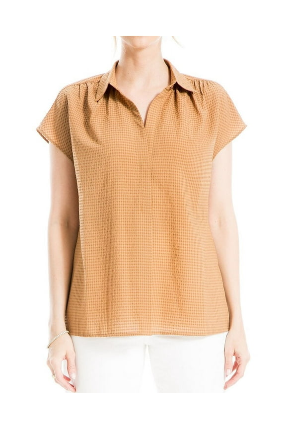 womens Texture Collar Top, xs