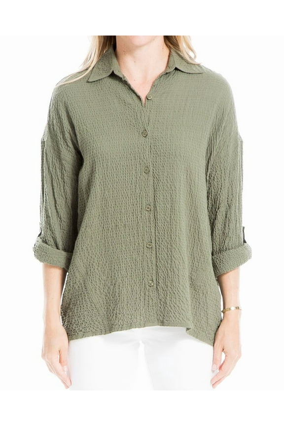 womens Texture Shirt, xs, Green
