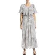 chinese dress ladies Max Studio Women's Plus Size Crepe Smocked Short Sleeve Tiered Maxi Dress,  Sea Paisley Bouquet Vintage Chintz, 2X at Amazon Women's Clothing store