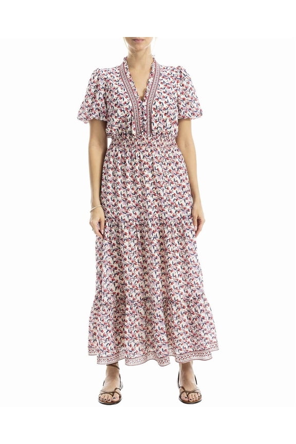 womens V-Neck Tiered Maxi Dress, XL