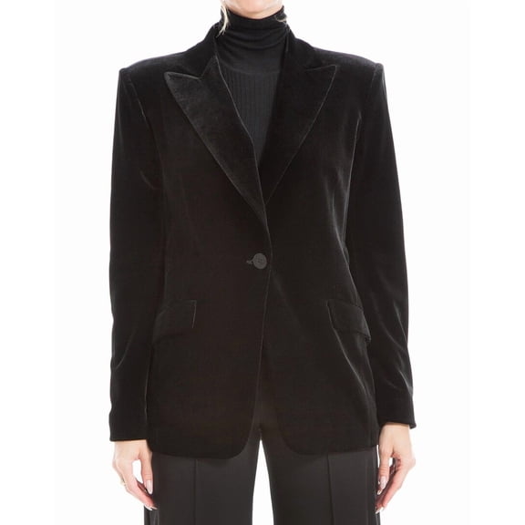 Max Studio womens  Velvet Blazer, xs, Black