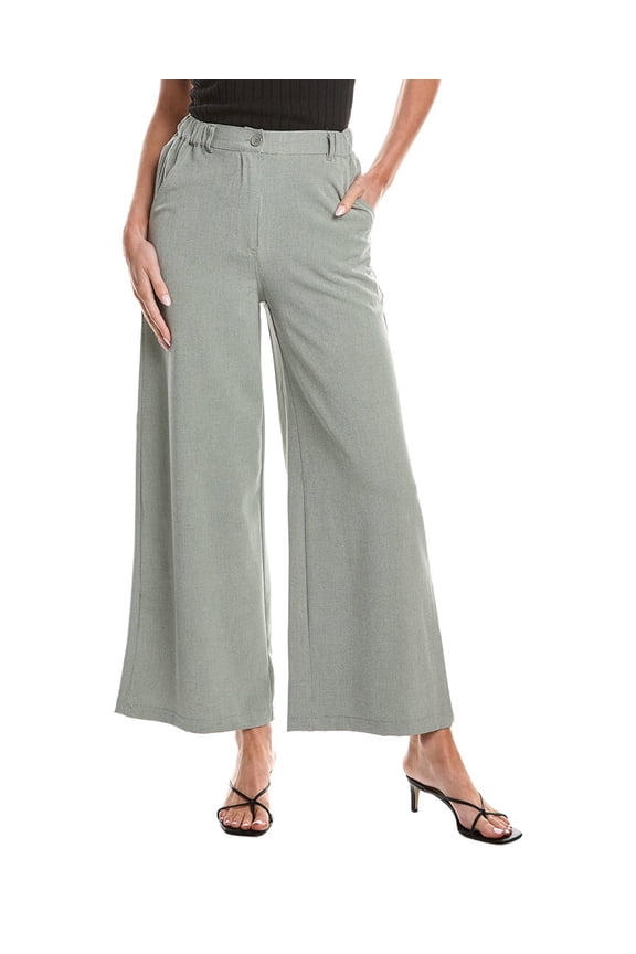 womens  Woven Wide Leg Pant, m, Green