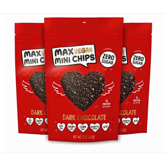 Know Brainer Max Sweets Vegan Chocolate Mini Chips: Gluten-Free, Soy-Free  Sugar-Free, 3 Pack