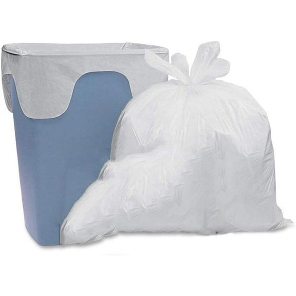 Max-Tough 8 Gallon Flap Tie Home/Office Waste Basket Star-Seal Trash Bags (130 Count) | White